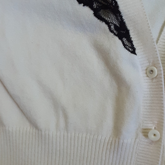 Rampage ivory sweater with lace sz S - Picture 5 of 5